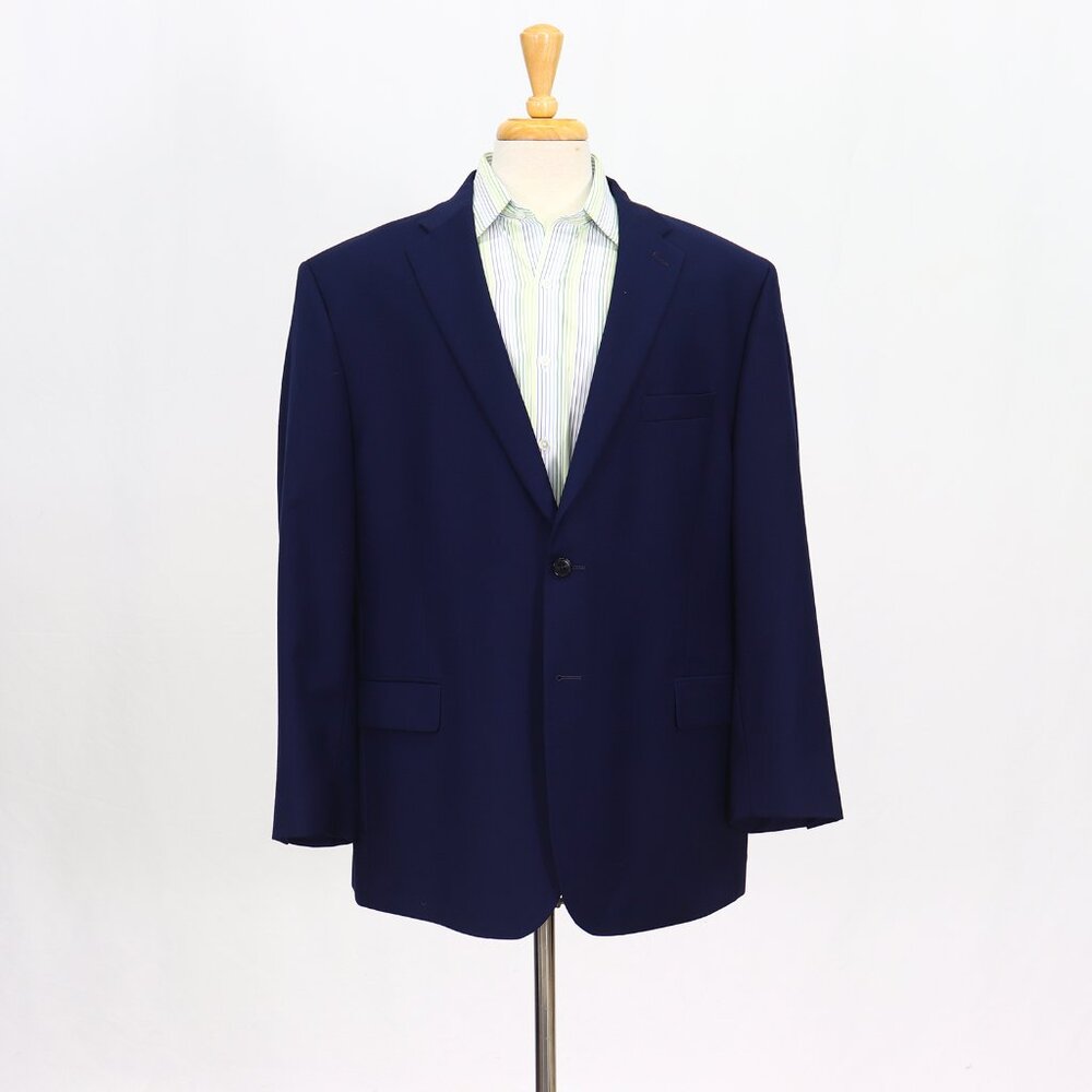 Joseph Abboud 50R Blue Blazer Sport Coat Jacket 2-Button Solid Y732